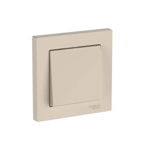 Atlas Design 1-клавишный выключатель сх.1, 10АХ, в сборе, быстрозажим. клем., песочный