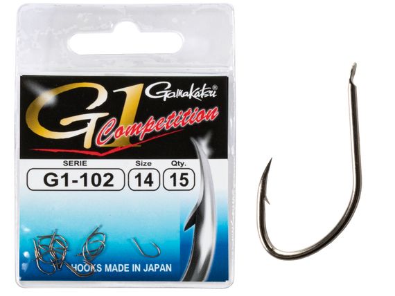 Крючки Gamakatsu G-1 COMPETITION 102 HOOKS разм. 14 15шт.