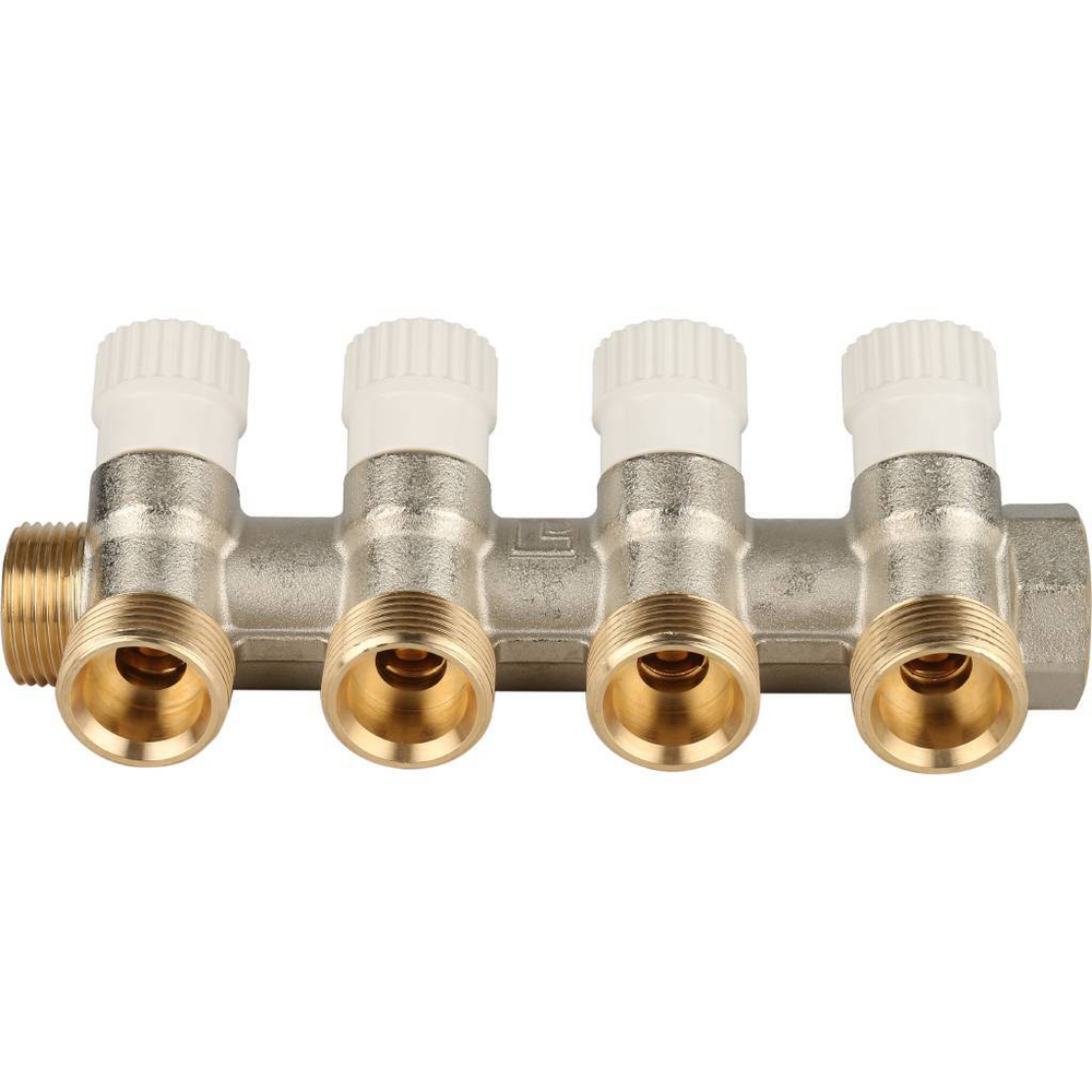Коллектор распределительный STOUT 3/4" на четыре отвода 3/4" евроконус