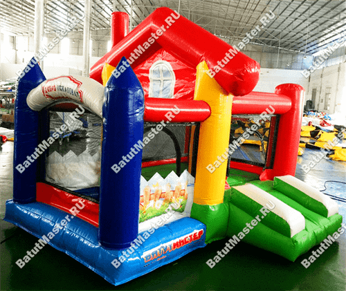 Детский надувной батут "Домик в деревне" 3.5*2.5*2.2 м