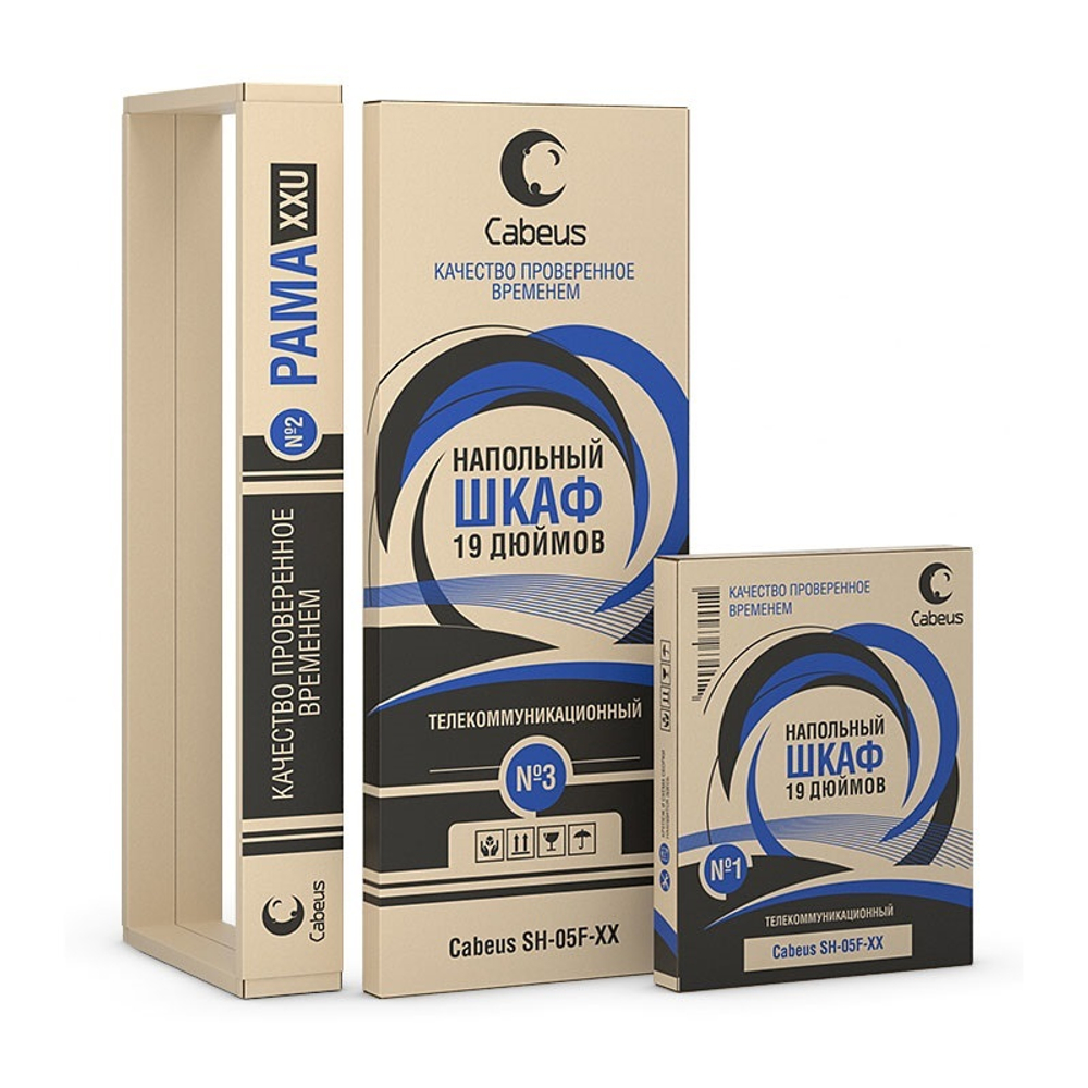 Шкаф напольный 19", 27U Cabeus SH-05C-27U60/60-BK