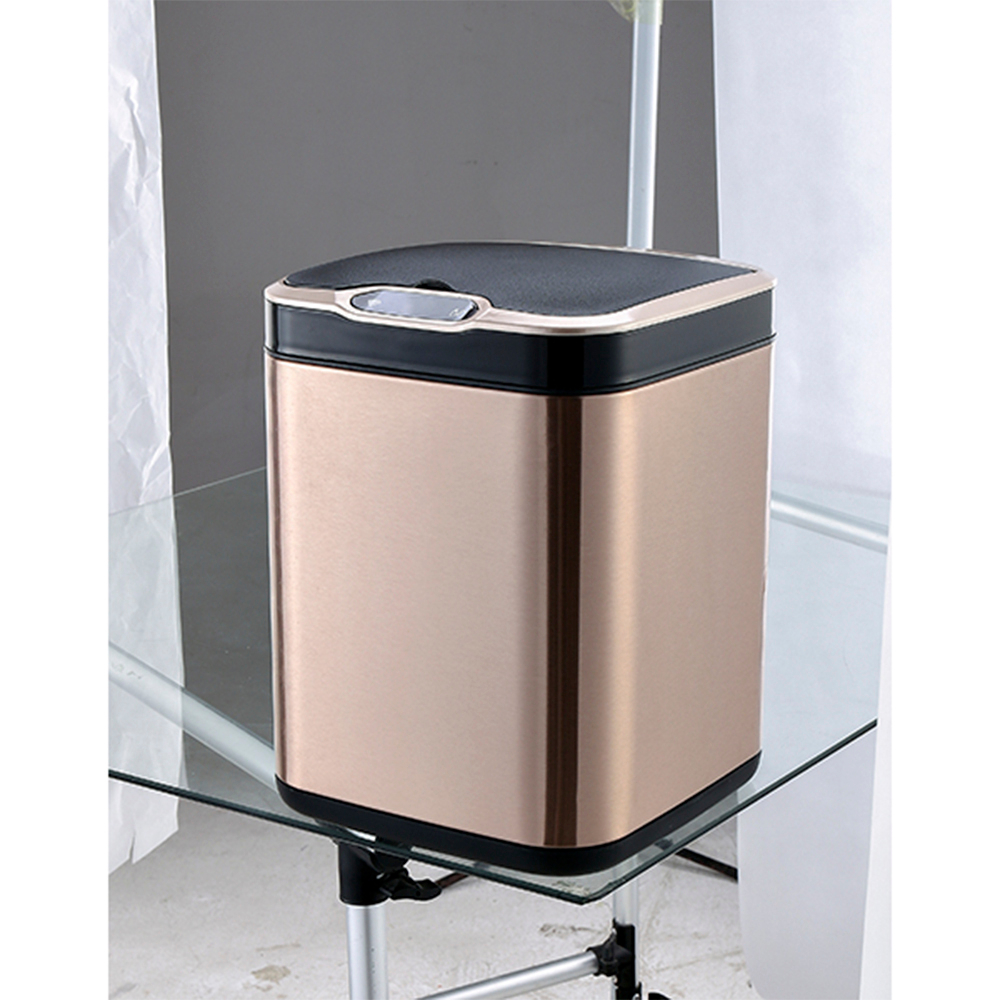 Ведро для мусора сенсорное, квадратное, внутр ведро, Foodatlas JAH-6310, 7 л (золотой)