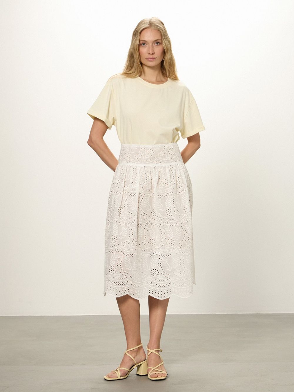 Юбка шитье белая