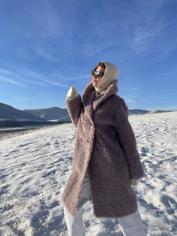 Шуба женская чебурашка тедди эко