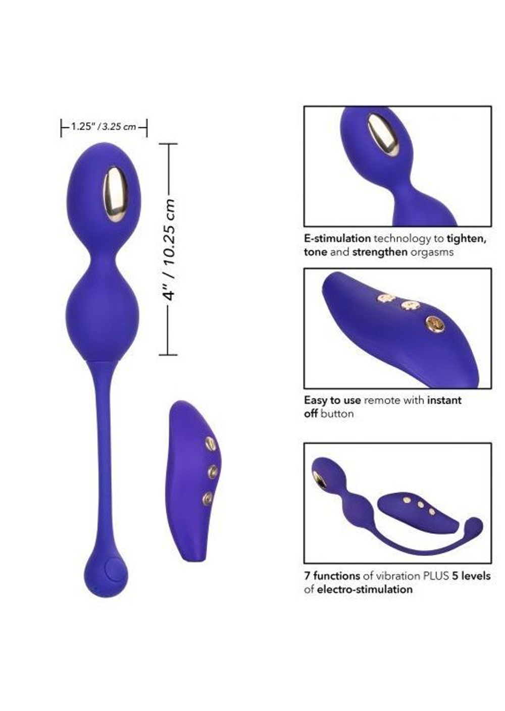 Фиолетовые виброшарики с электростимуляцией Impulse Intimate E-Stimulator Dual Kegel (Цвет: фиолетовый)