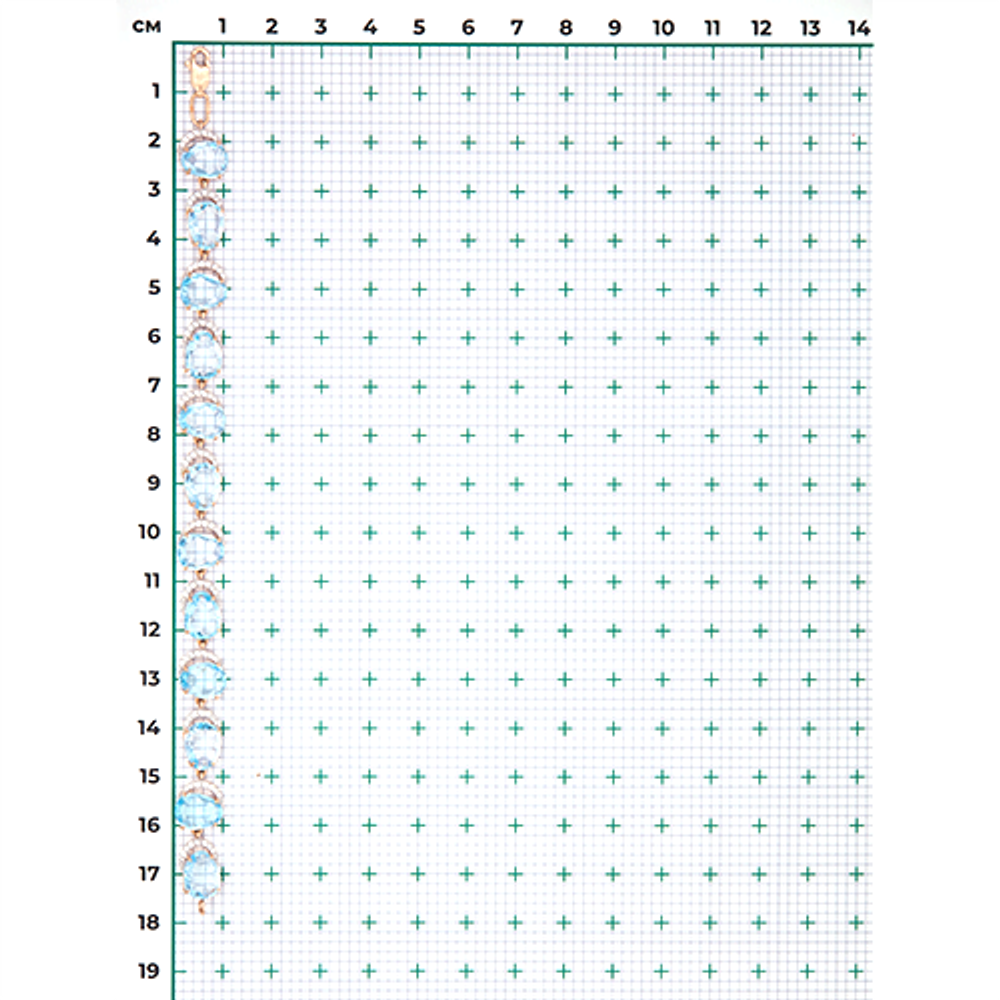 Браслет из красного золота с топазами и фианитами