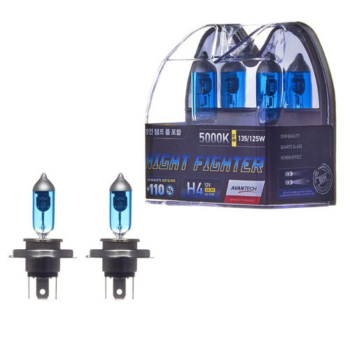 Лампа высокотемпературная Avantech H4 12V 60/55W (135/125W) 5000K, комплект 2 шт. AB5004