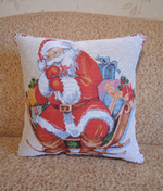 Декоративный гобеленовый чехол для интерьерной подушки Подарки Санта Клауса 38*38