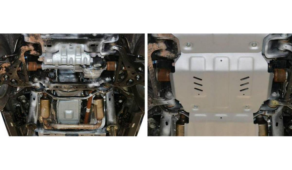 Защита картера Rival для Ford F-150 XIII (V - 5.0) 2014-2018 2017-н.в. (устанавл-ся совместно с 2333.1855.1.6), штампованная, алюминий 6 мм, с крепежом, 2333.1856.1.6