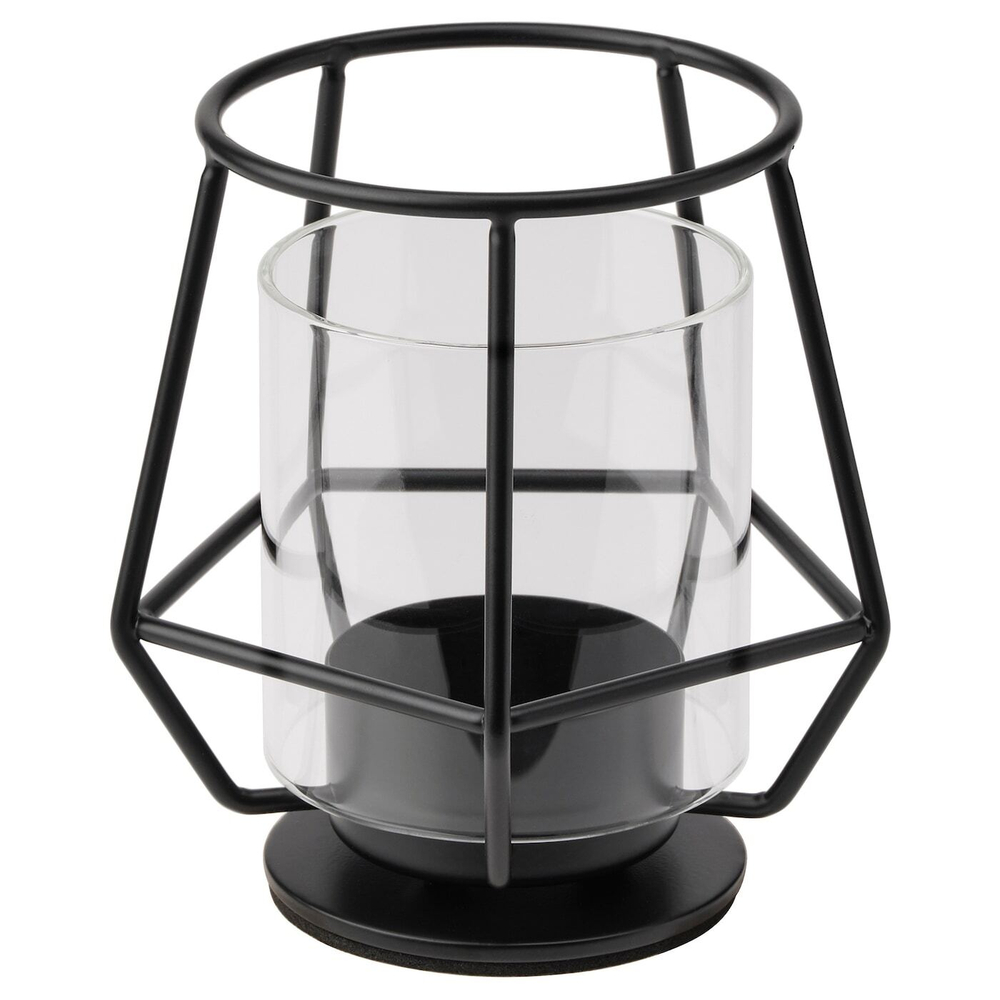 IKEA PÄRLBAND  (ИКЕА ПÄРЛБАНД)  -  Подставка для чайных ламп, черная, 10 см