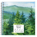 Скетчбук 195х195 40л на гребне "Акварельный пейзаж" (Эксмо)