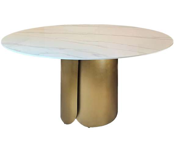 Стол Oscar, Ø150 см, белый керамогранит