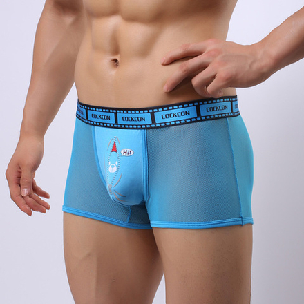 Мужские трусы боксеры голубые Cockcon Boxer Blue 826