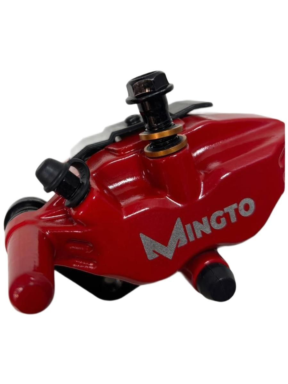 Суппорт тормозной калипер 2 поршня, 1 болт М10 красный гидравлический для электровелосипеда