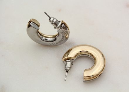 Серьги-кольца "Bottega Veneta", 22,5мм, биколор
