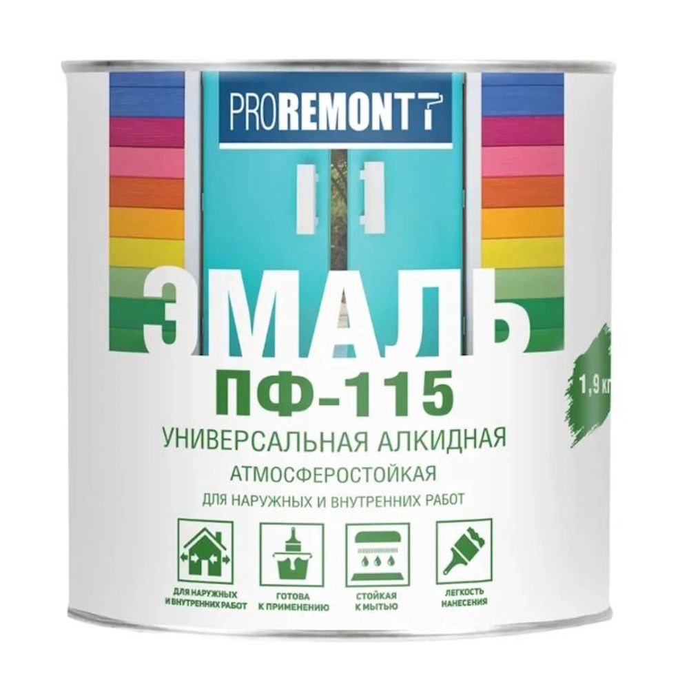 Эмаль ПФ-115 бежевая 0,9кг PROREMONTТ  (Лакра)