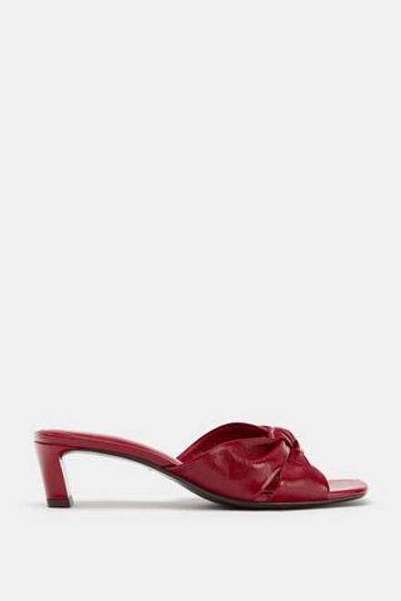 ZARA КОЖАНЫЕ САНДАЛИИ С УЗЛОМ, КРАСНЫЙ