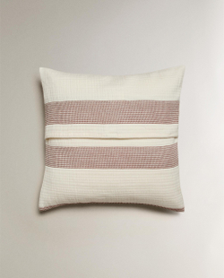 Zara Home наволочка декоративная из хлопка, терракотовый, в полоску, 40x40 см