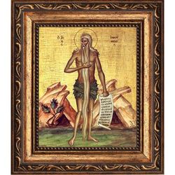 Онуфрий Великий преподобный. Икона на холсте.