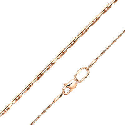 Цепь из красного золота с алмазной гранью (плетение «Якорное квадратное»)