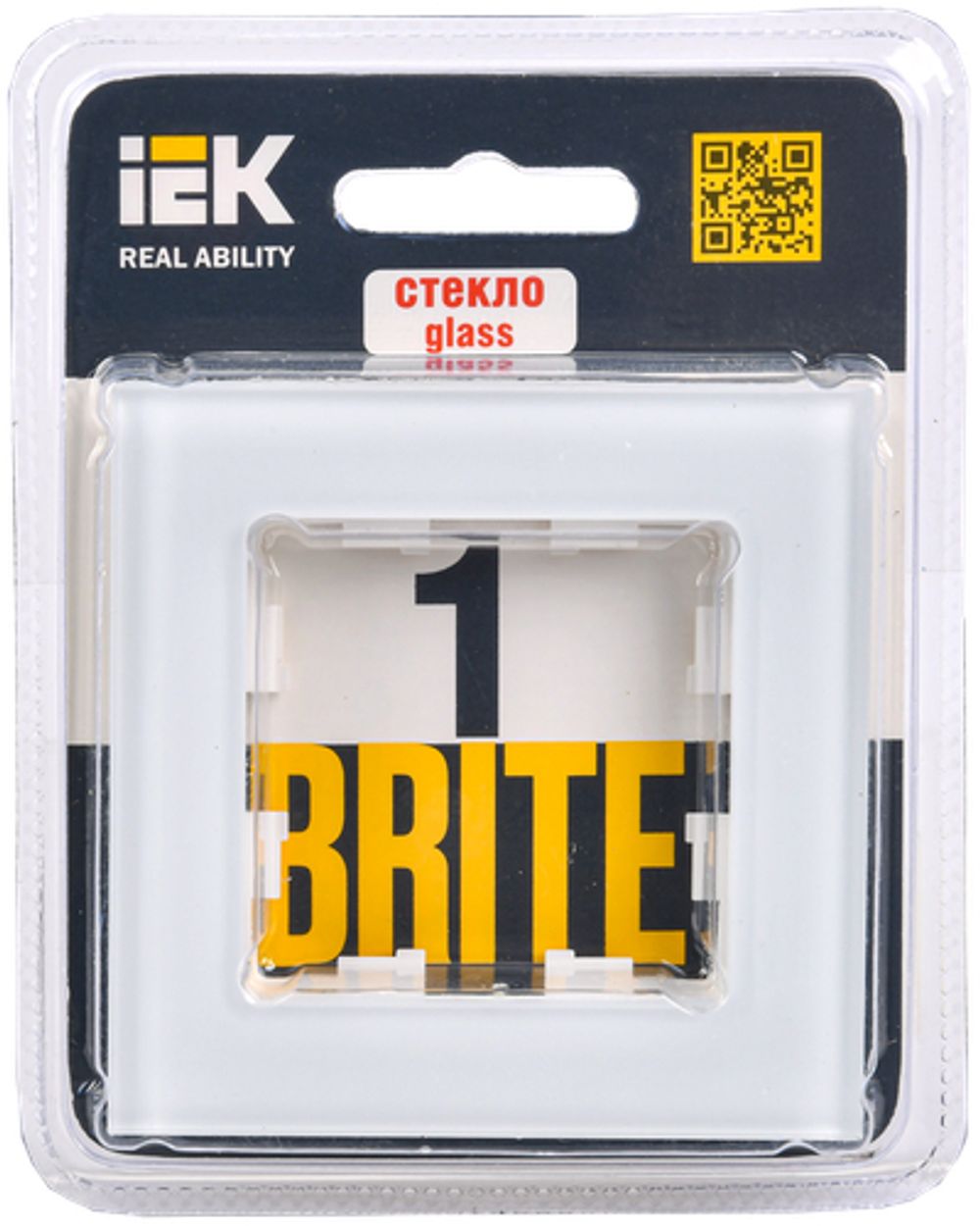 BRITE Рамка 1 -местная РУ-1-2-БрБ стекло белый IEK