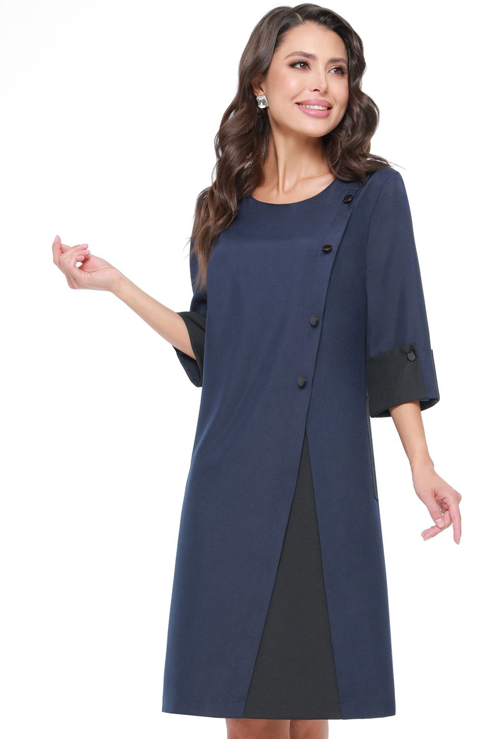 Платье темно-синее с черной вставкой DStrend (Акция)