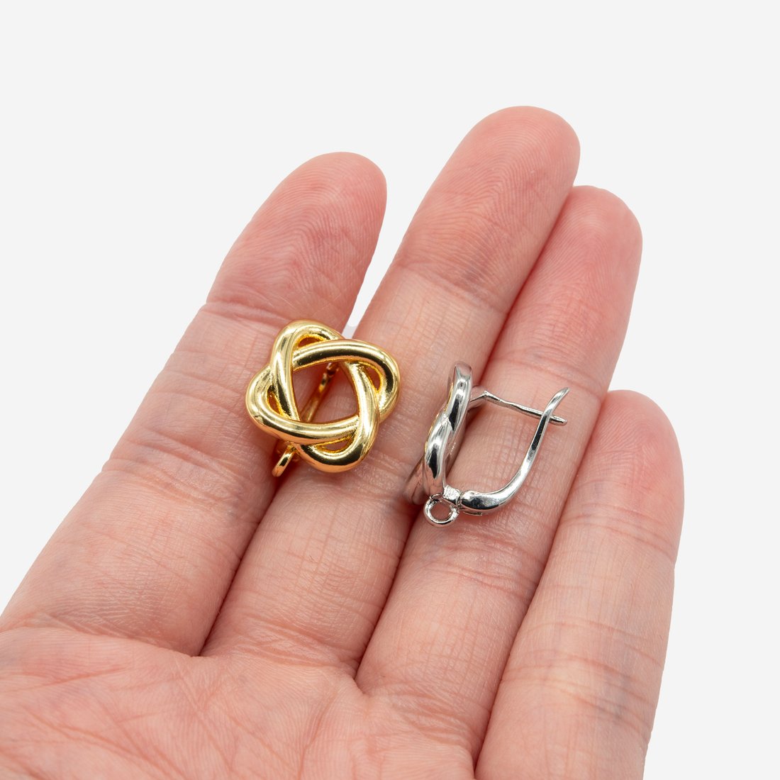 Швензы "Узел", 16,5мм, позолота