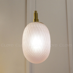 Подвесной светильник Cloyd ZAPFEN P1 / Ø13 см - латунь - розовое стекло (арт.11435)