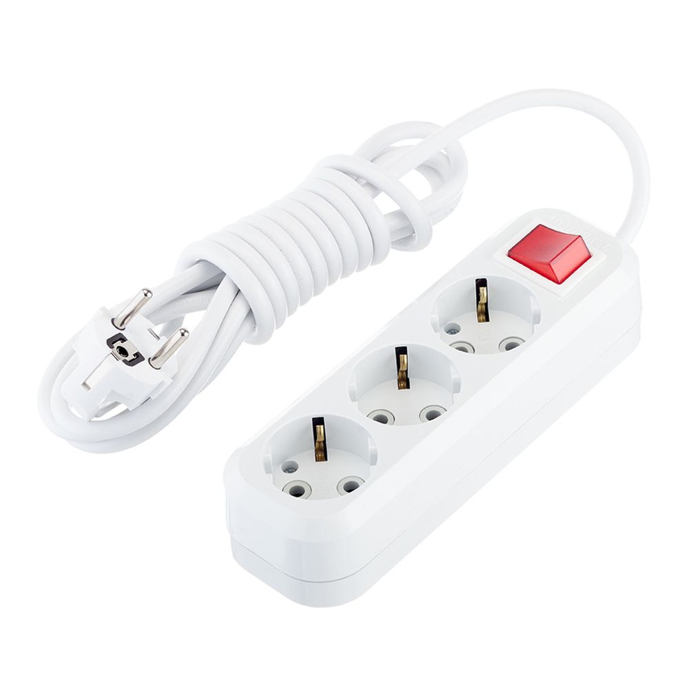 Удлинитель MAKEL MGP 213 3гнезда 3 метра с заземляющими контактами с выключателем 84142