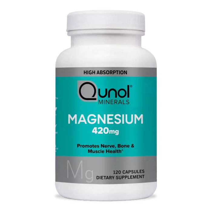 Магний 420 мг, Extra Strength Magnesium 420 mg, Qunol, 120 капсул