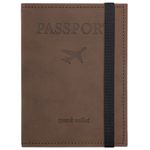 Обложка для паспорта с карманами и резинкой, мягкая экокожа, "PASSPORT", коричневая, BRAUBERG, 238204