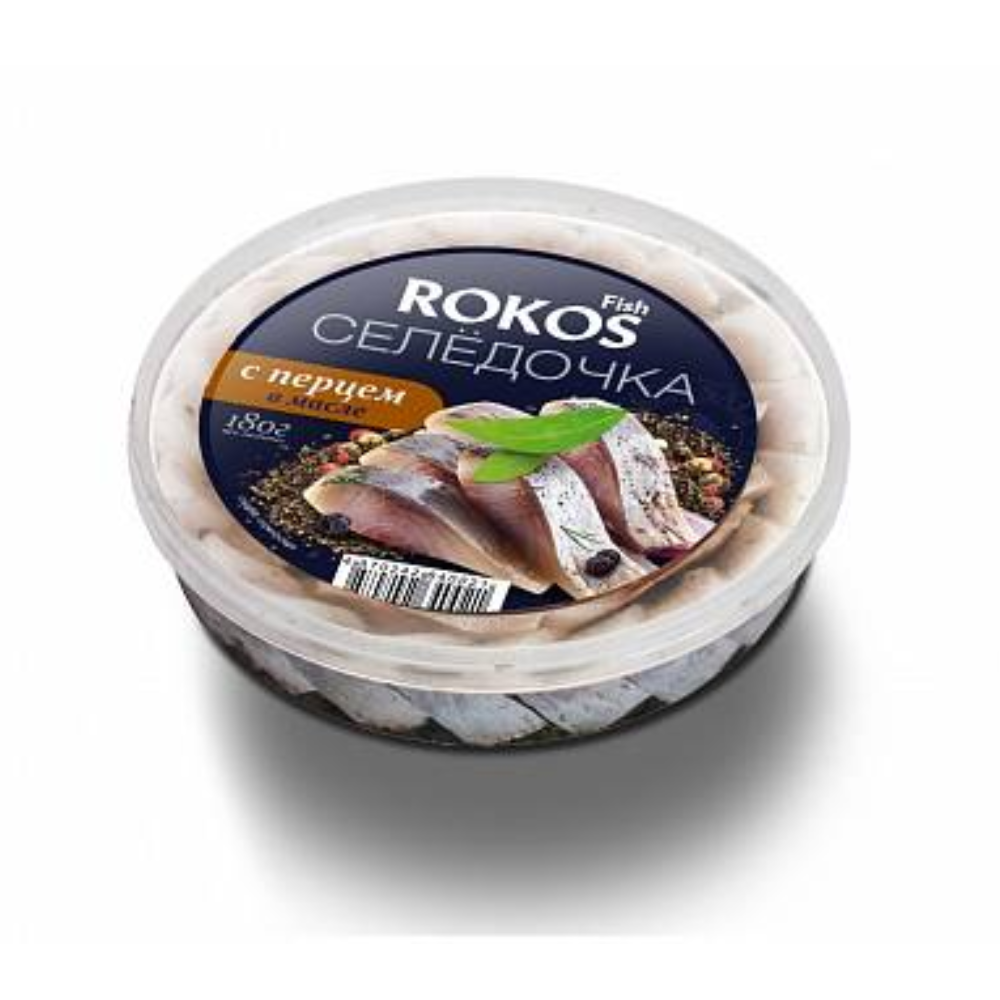 Селедочка ROKOS С перцем в масле 500 гр