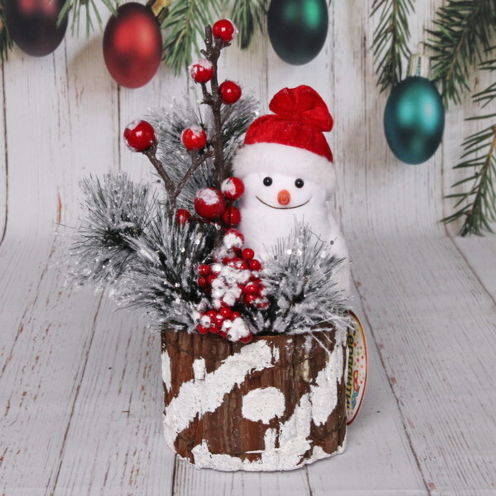 Пенёк «Снежик в лесу» 25*15 см