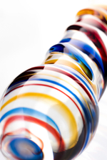 Фаллоимитатор стеклянный разноцветный 20 см