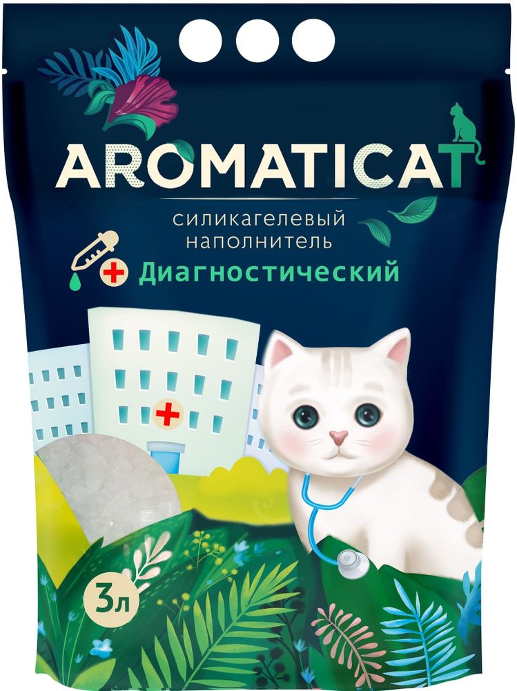 Наполнитель cиликагелевый &quot;Aromaticat&quot; с гранулами-индикаторами pH, 3 л