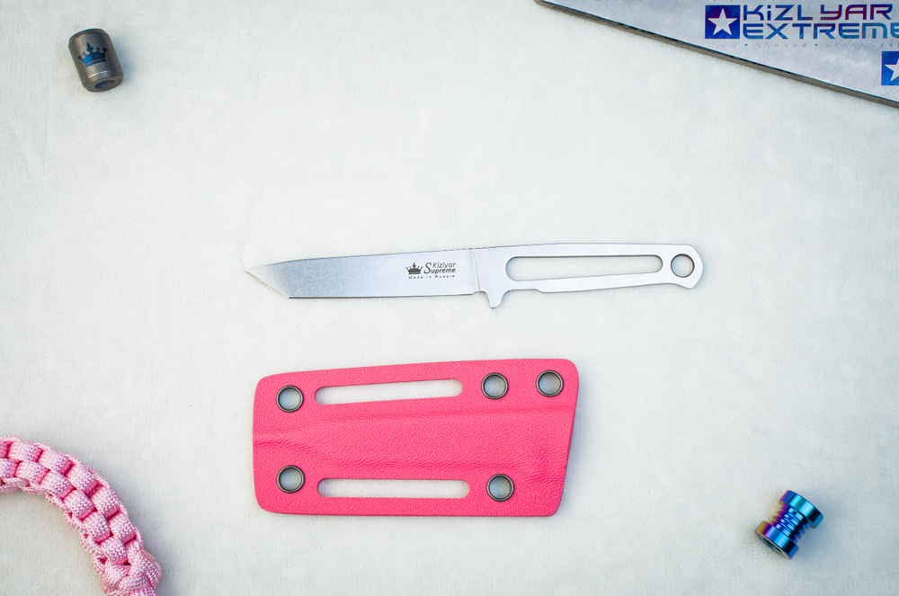 Туристический нож Aggressor Mini N690 StoneWash Pink Kydex