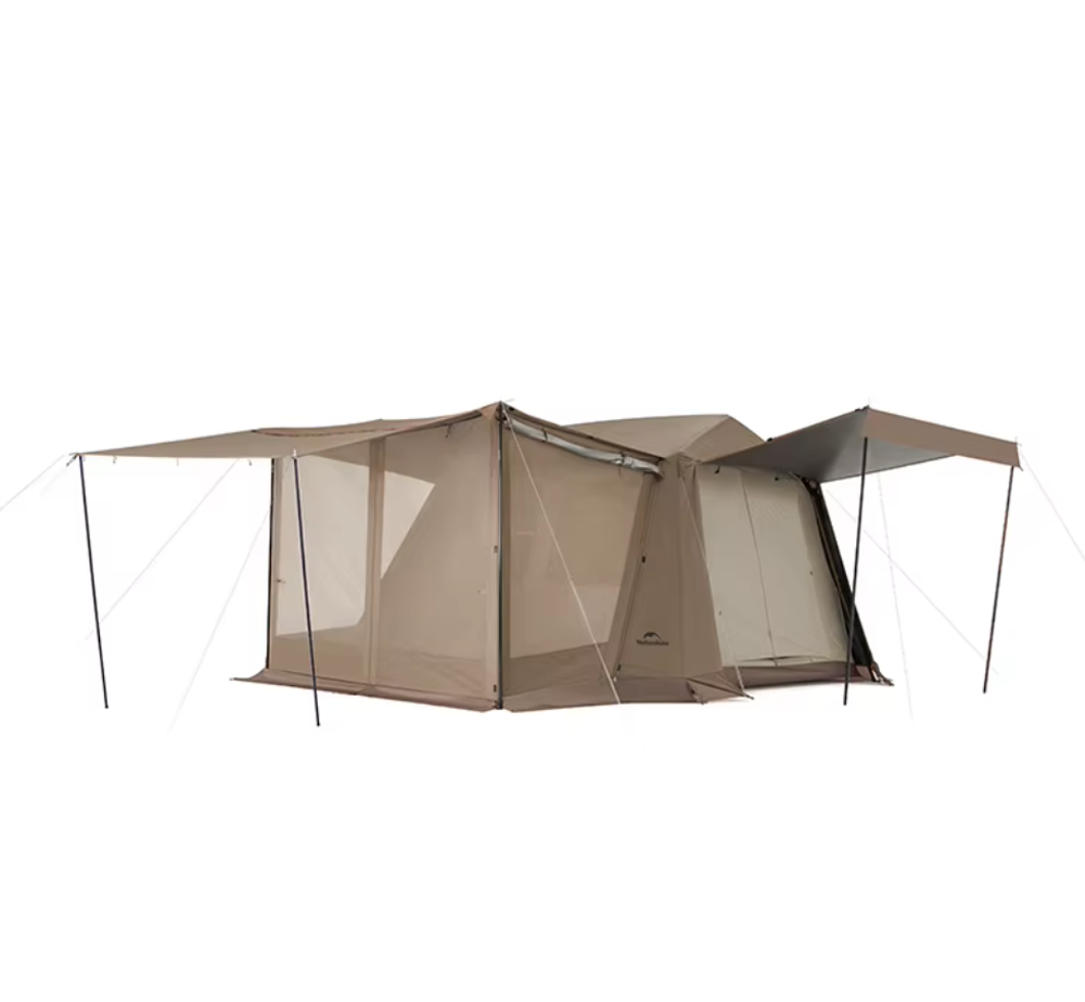 Палатка Naturehike Village 6.0 II поколения 4-местная, быстросборная, с верандой, коричневая