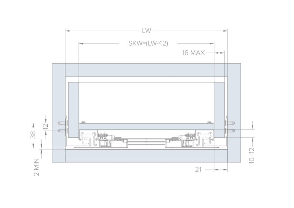 Направляющая скрытого монтажа STEALTH s-push (ДСП до 16мм) 450 AQ