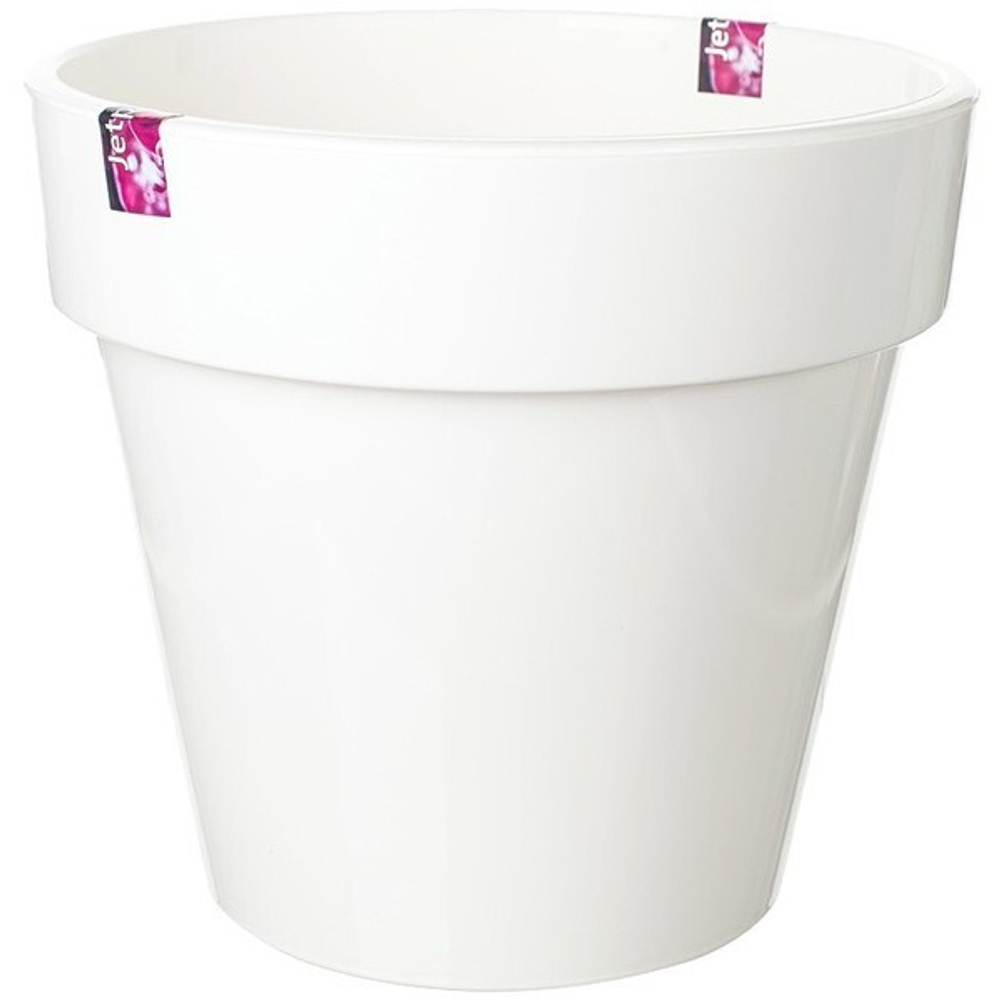 Кашпо для цветов пластиковое 9л d-27,5см «Порто» со вставкой белый