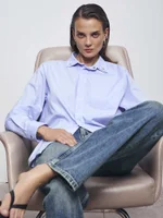 Хлопковая рубашка c кнопками на воротнике