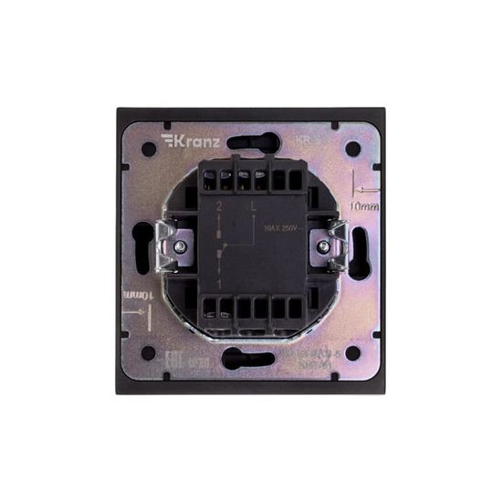 Выключатель STRONG 1 кл проходной (переключатель) 10А с/у антрацит KRANZ