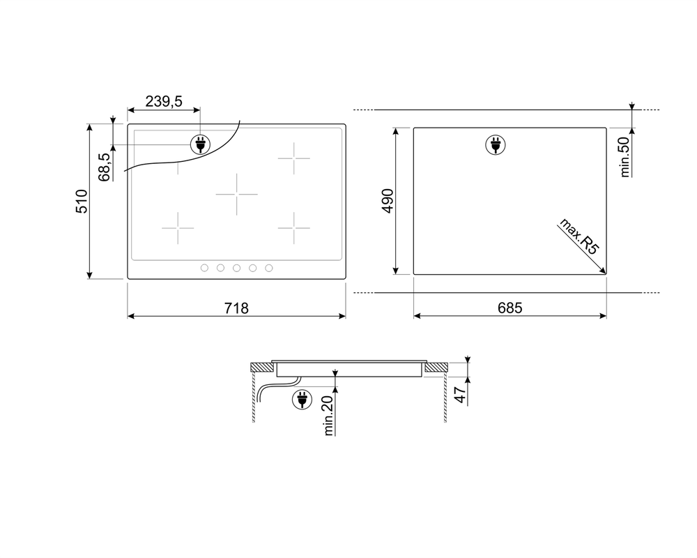 Электрическая варочная панель Smeg P875AO
