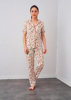 RELAX MODE / Пижама женская со штанами летняя вискоза домашний костюм - 10725