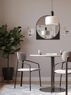 Стул Ror, Round, рогожка, черный/серый