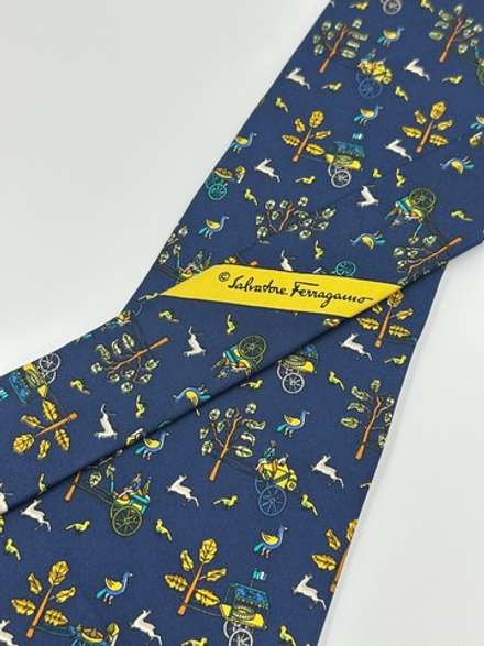 Галстук синий Salvatore Ferragamo