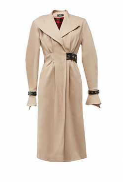 Френч бежевый с вырезами по бокам 16-02-20FW