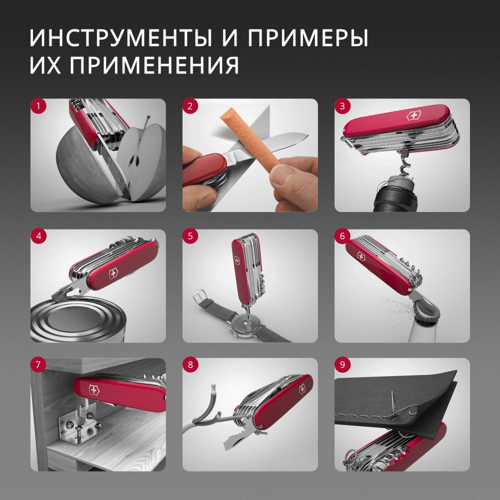 Нож перочинный Victorinox Companion, 91 мм, 16 функций, красный, картонная коробка