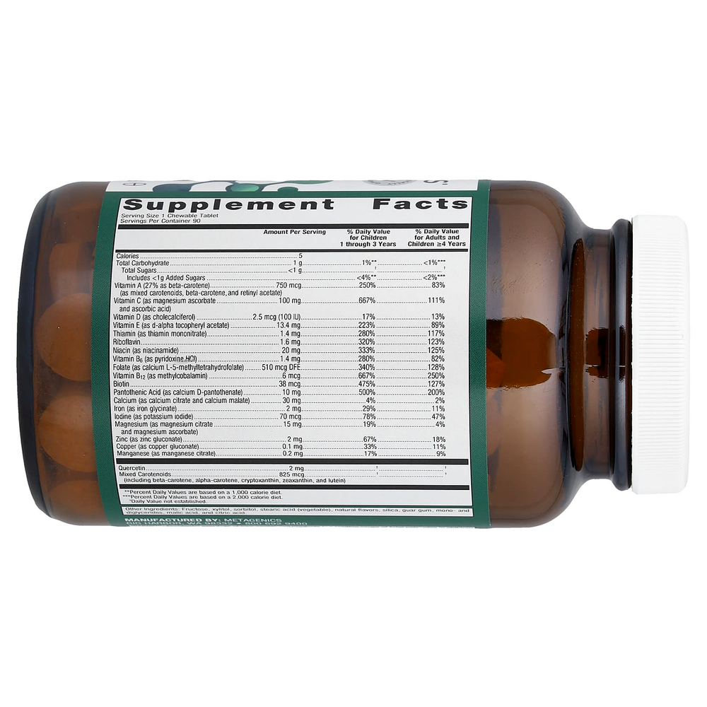Metagenics, Multigenics®, жевательные мультивитамины, 90 таблеток