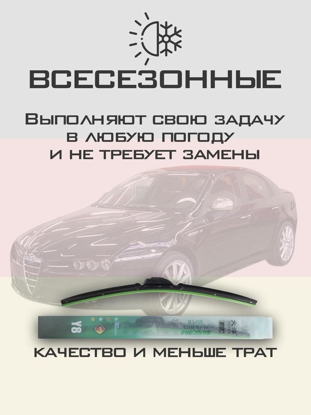 Щетки стеклоочистителя HUOYE Y8 550/450 мм на JAC J5 | Push button