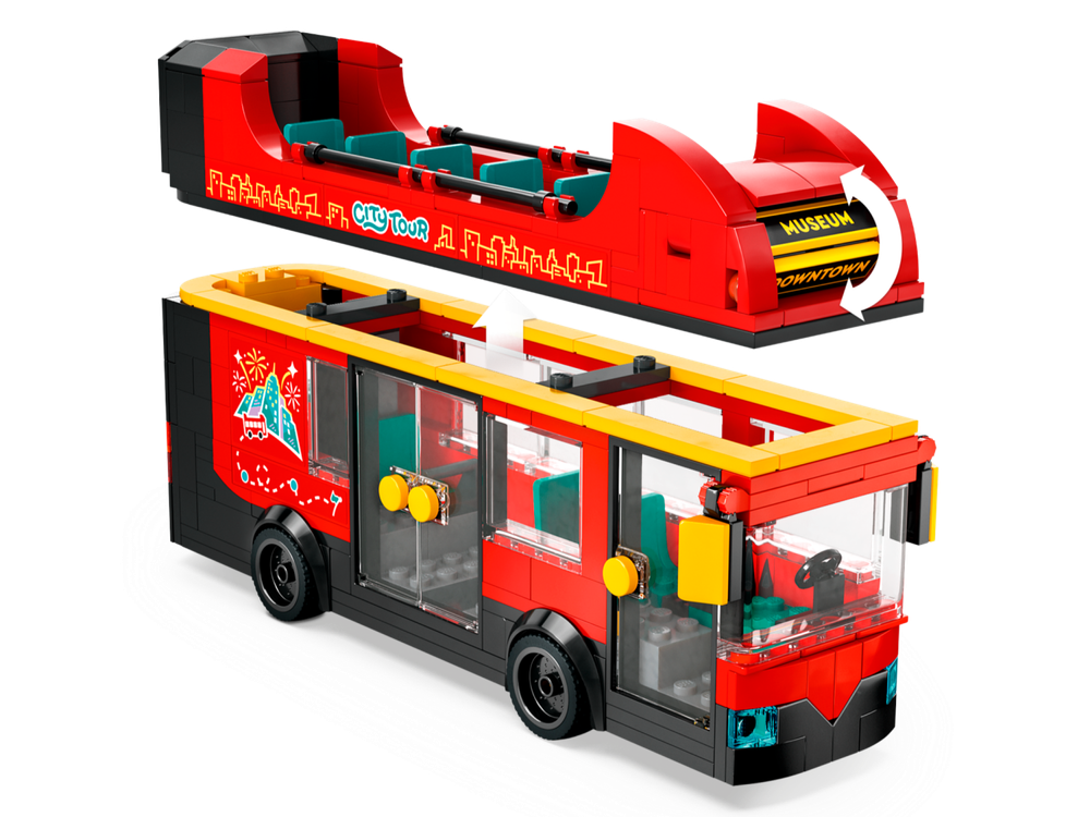 Конструктор Лего Сити Красный двухэтажный экскурсионный автобус 60407 LEGO City Red Sightseeing Bus 384 детали 7+
